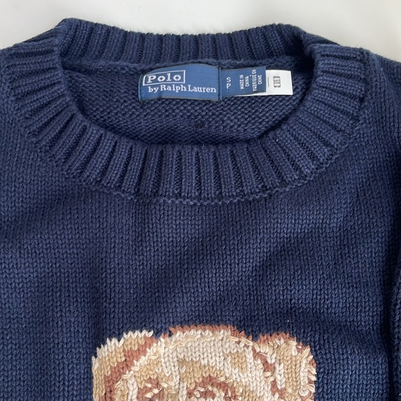 Polo Ralph Lauren Iconic Bear American Flag Cotton Linen Sweater - Picture 3 of 4